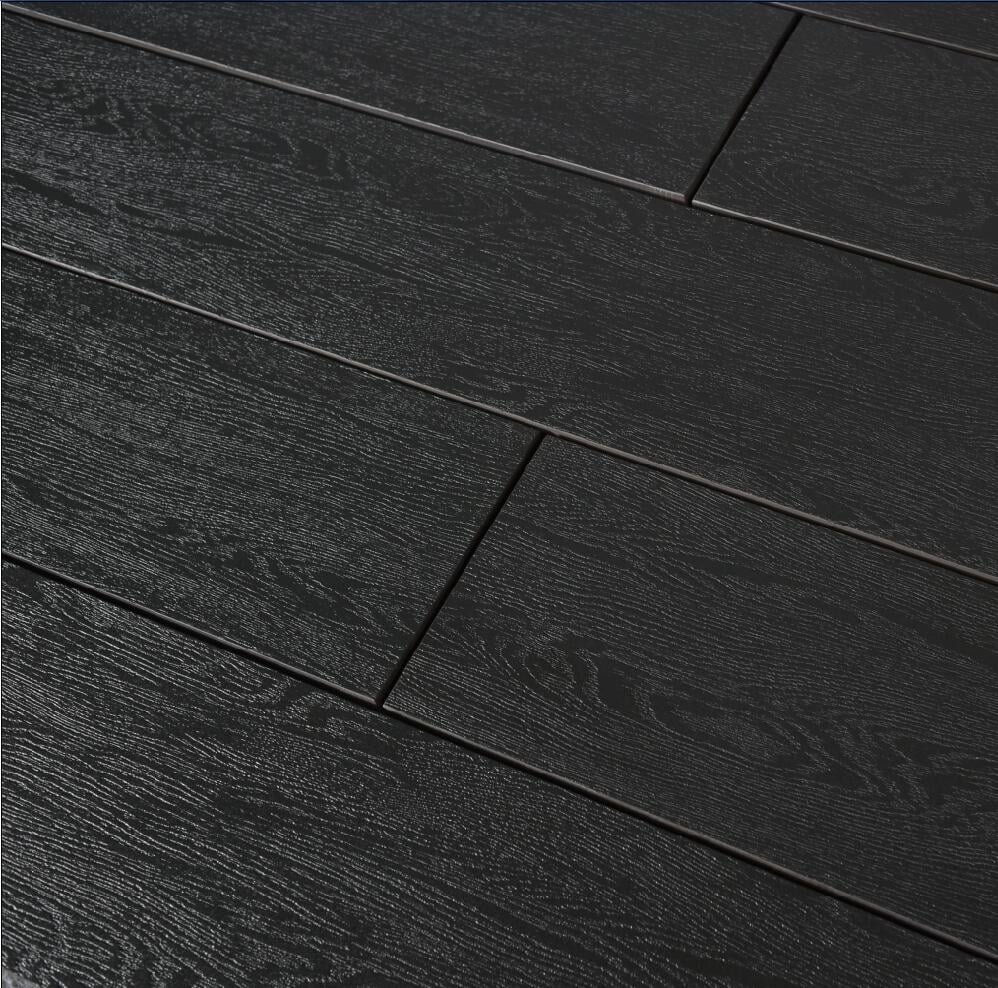 Super Black Wood Skin Semi-Polished Full-Body Porcelain Tile