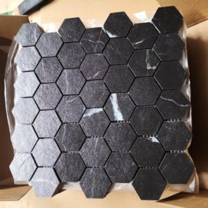 Super Black Multi-Texture & Finish Square Through-Body Porcelain Mosaic photo 2