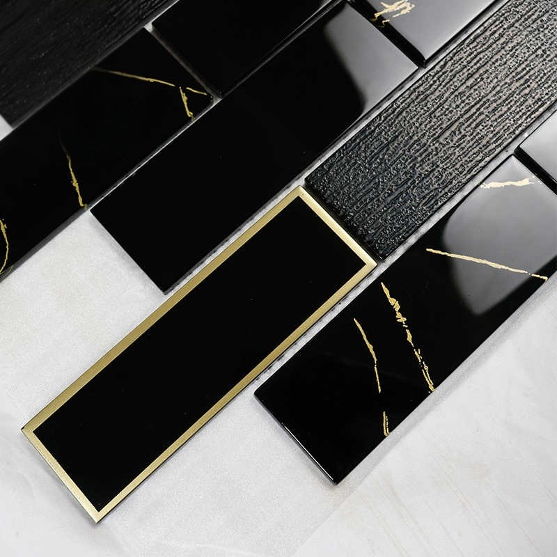 Eternity Black Gold Glass Mosaic photo 2