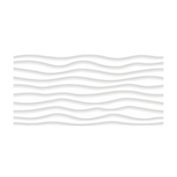 Linea White Oblique (Wavy) 12"x24" Glossy Tile