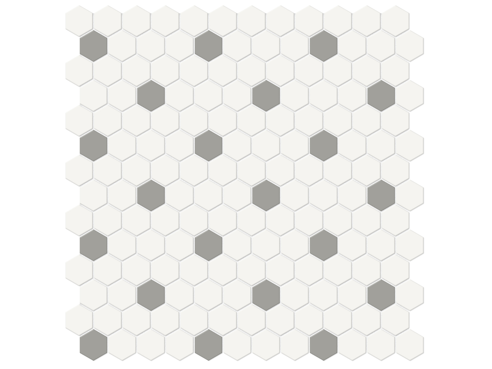 Soho Canvas White w/ Cement Chic Hexagon 1" Matte Mosaic