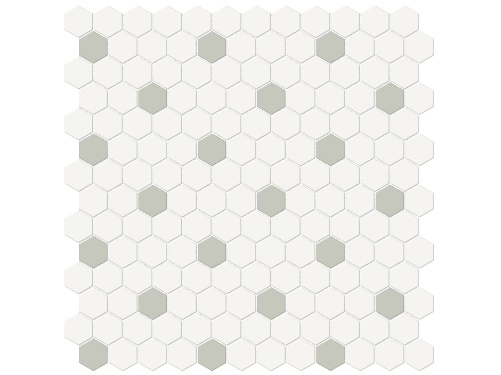 Soho Canvas White w/ Soft Sage 1" Matte Mosaic