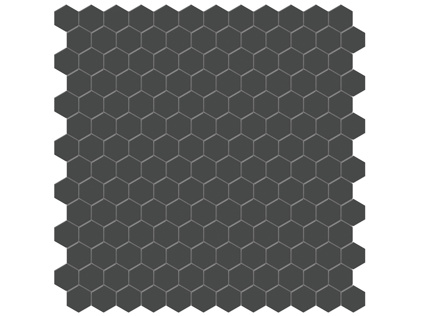 Soho Retro Black Hexagon 1" Matte Mosaic