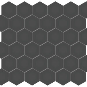 Soho Retro Black Hexagon 2" Matte Mosaic