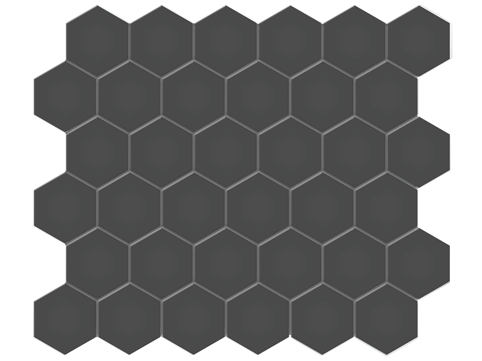 Soho Retro Black Hexagon 2" Matte Mosaic