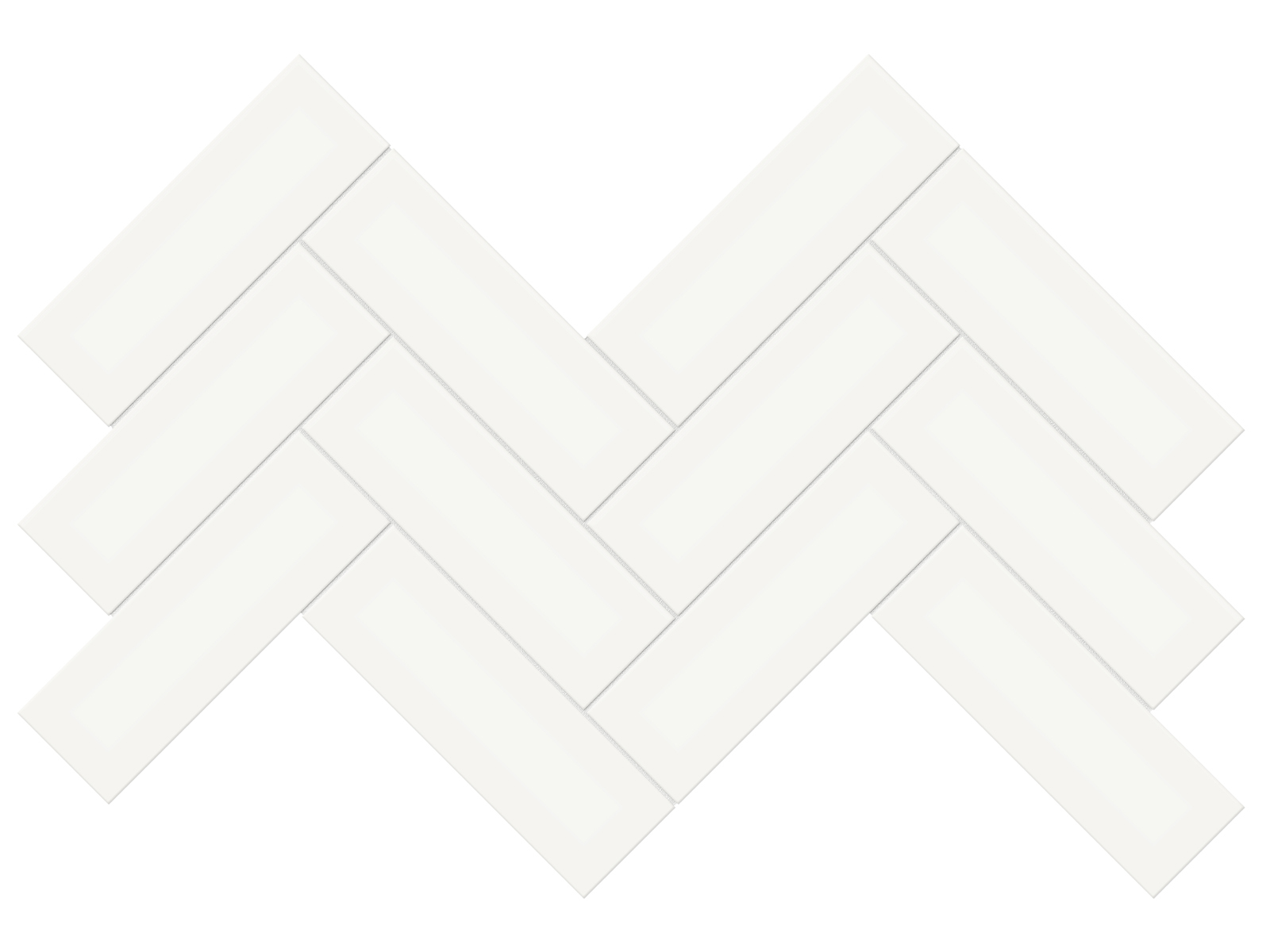 Soho Canvas White Herringbone 2x6 Glossy & Matte Mosaic