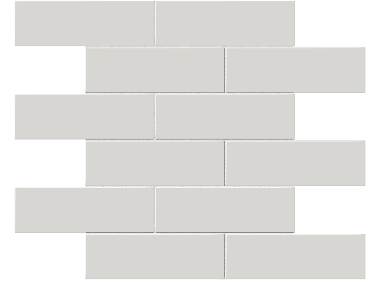 Soho Halo Grey Brick 2x6 Glossy & Matte Mosaic