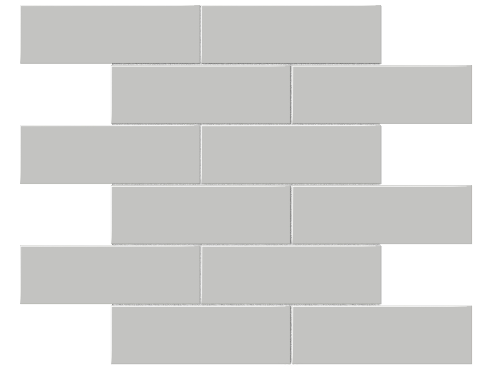 Soho Loft Grey Brick 2x6 Glossy & Matte Mosaic