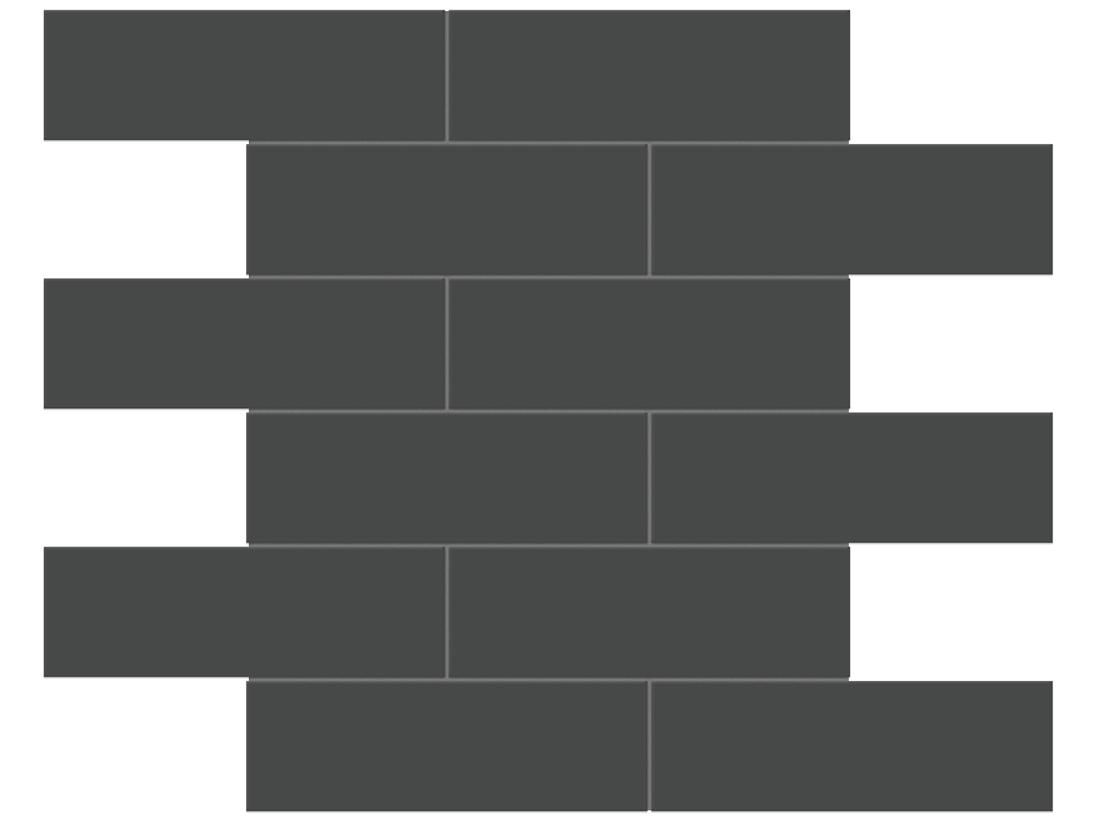 Soho Retro Black Brick 2x6 Glossy & Matte Mosaic