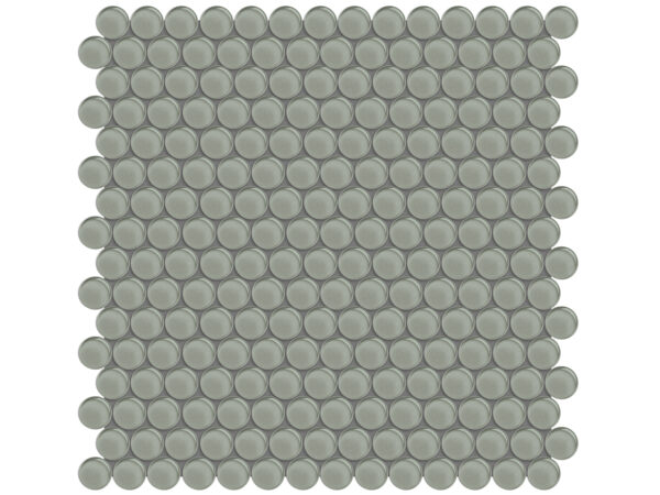 Element Smoke Penny Round Glass Mosaic