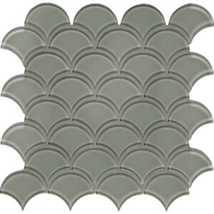 Element Smoke Scallop Glass Mosaic