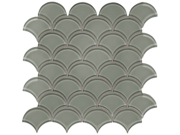 Element Smoke Scallop Glass Mosaic