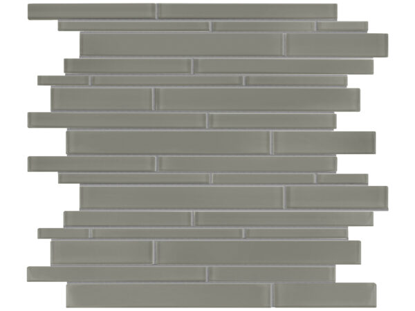 Element Smoke Random Strip Glass Mosaic