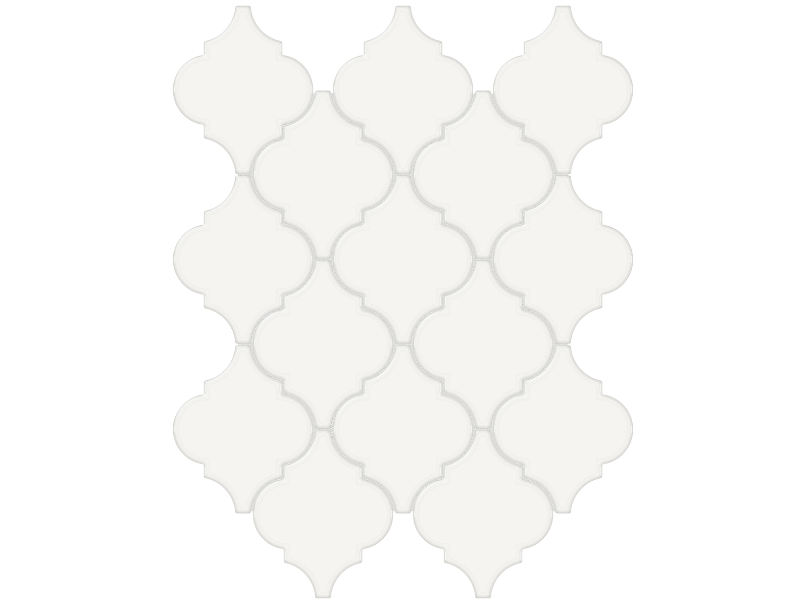 Soho Canvas White Beveled Arabesque Glossy Mosaic