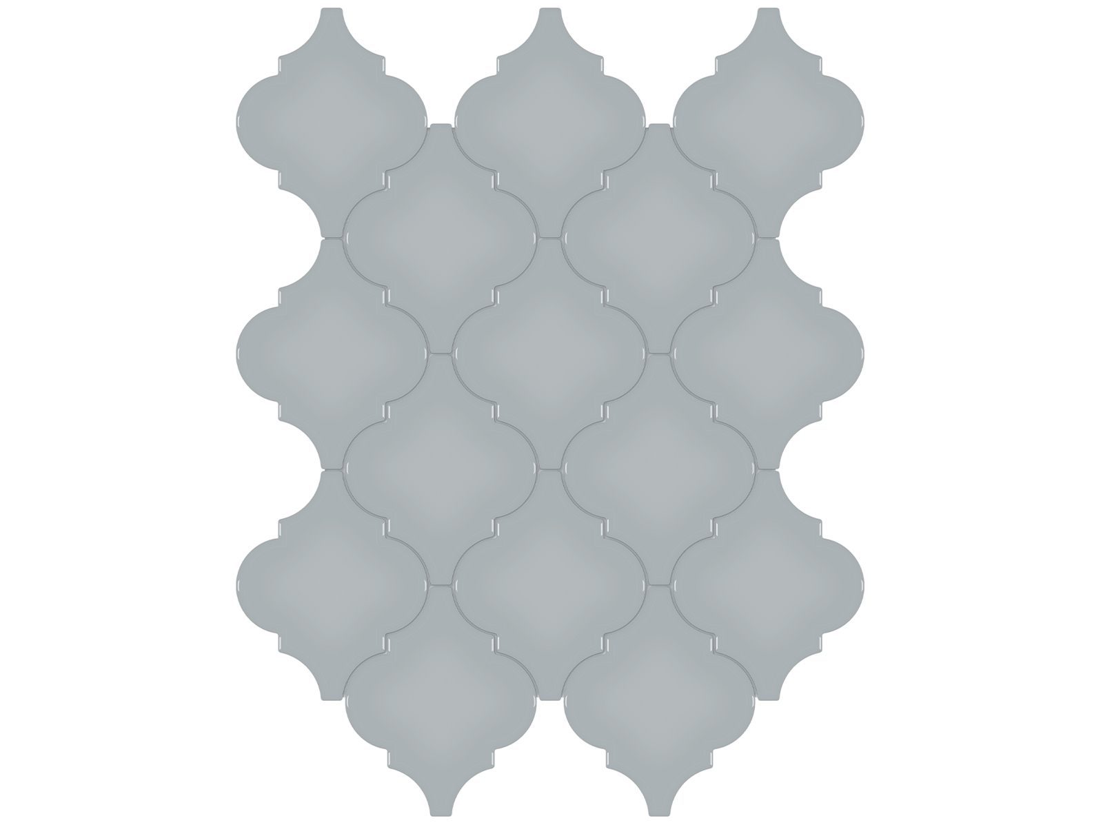 Soho Cloud Blue Beveled Arabesque Glossy Mosaic