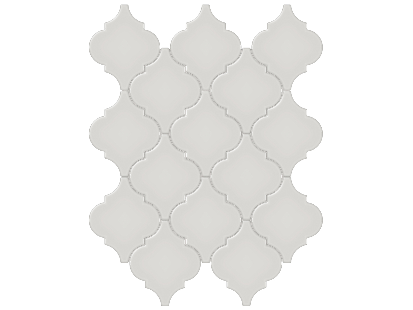 Soho Halo Grey Beveled Arabesque Glossy Mosaic