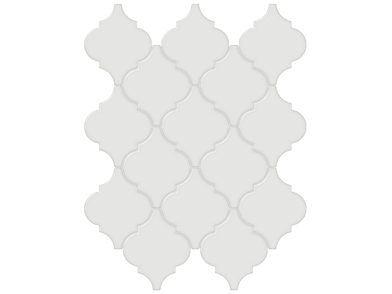 Soho Vintage Grey Beveled Arabesque Glossy Mosaic