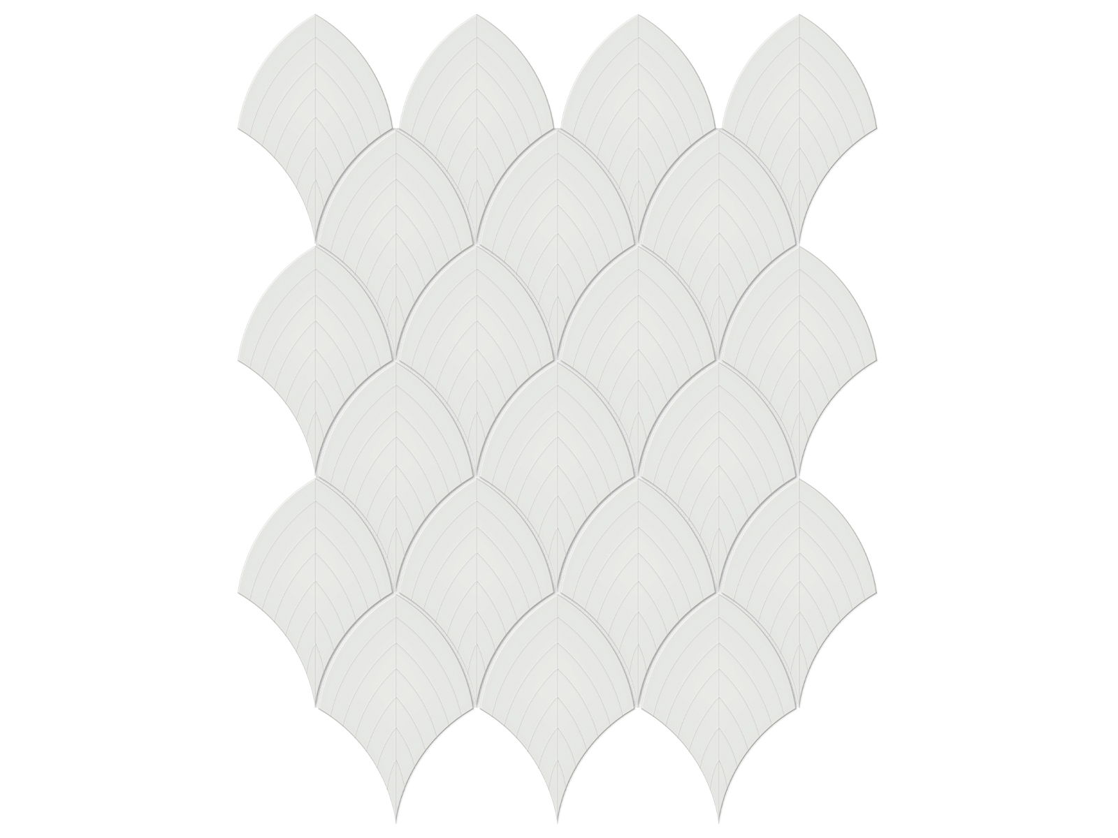 Soho Vintage Grey Scallop Glossy Mosaic