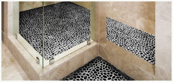 Zen Tahitian Black Sand Flat Pebble Polished Mosaic - Image 2