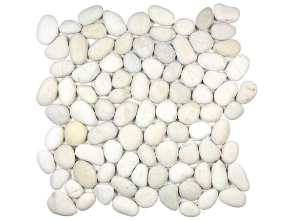 Zen Serenity Ivory Natural Pebble Matte Mosaic