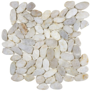 Zen Fiji Cream Flat Pebble Polished Mosaic