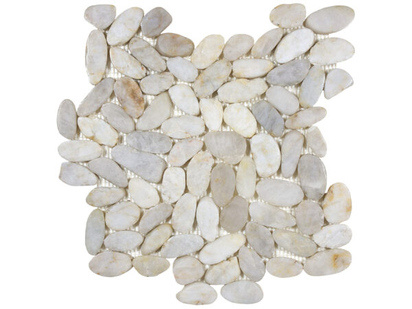 Zen Fiji Cream Flat Pebble Polished Mosaic