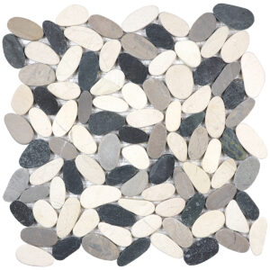 Zen Tranquil Cool Blend Flat Pebble Matte Mosaic