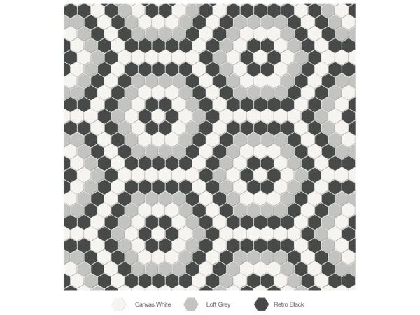 Soho Midnight Blend Hexagon Matte Mosaic