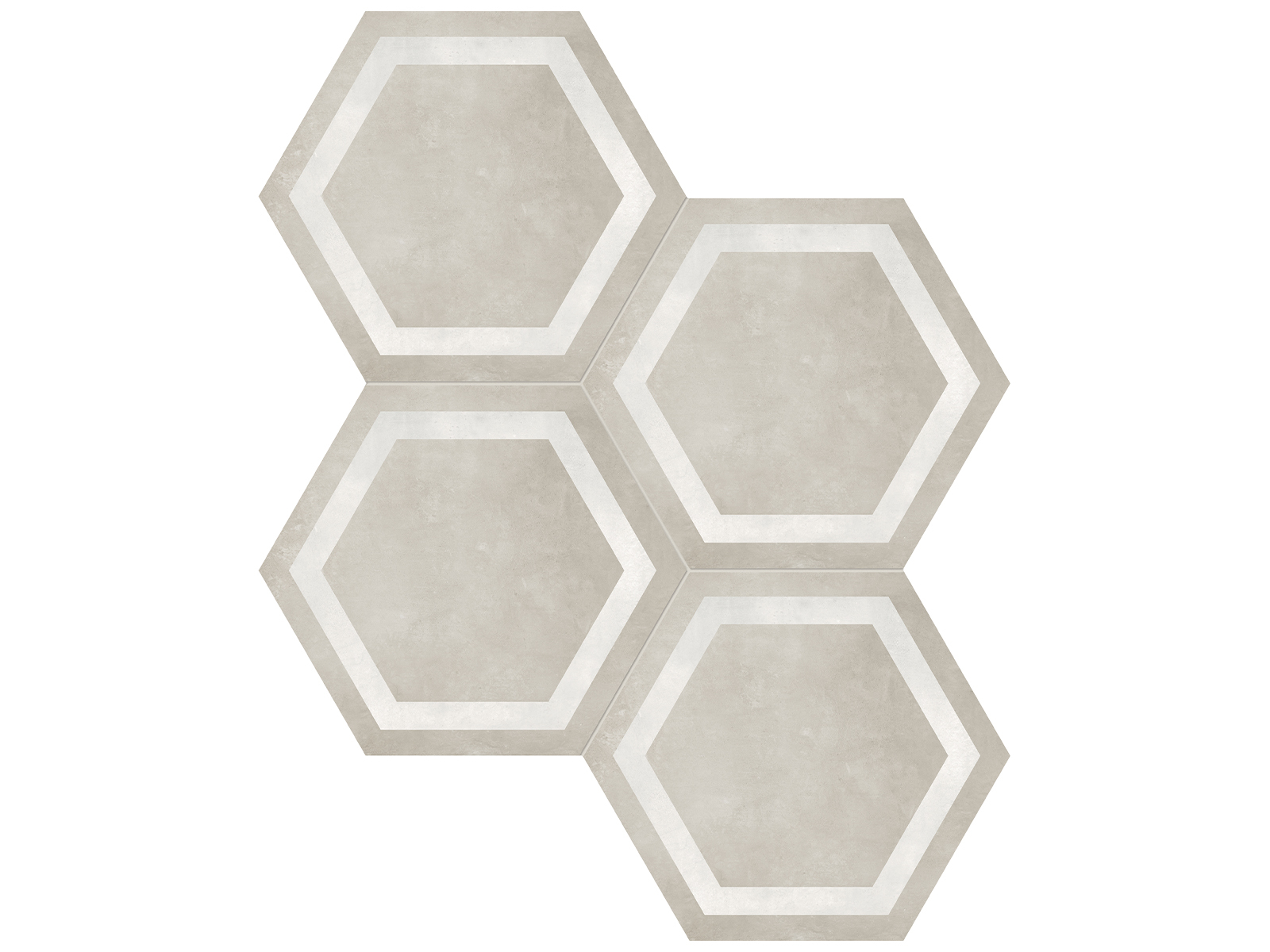 Form Sand Hexagon Frame 7"x8" Matte Tile